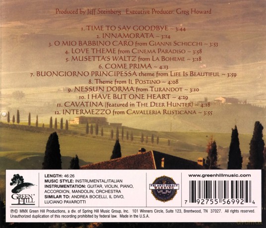 Jeff Steinberg: Romance in Tuscany [CD]