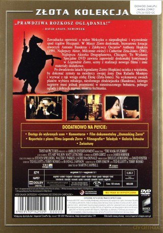 Maska Zorro (złota kolekcja) [DVD]