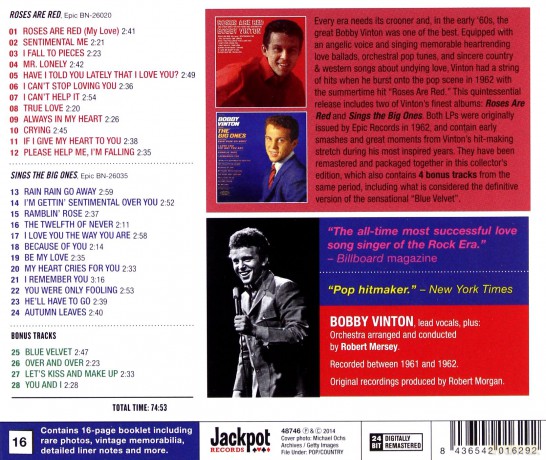 Bobby Vinton: Roses Are Red + Sings the Big Ones [CD]