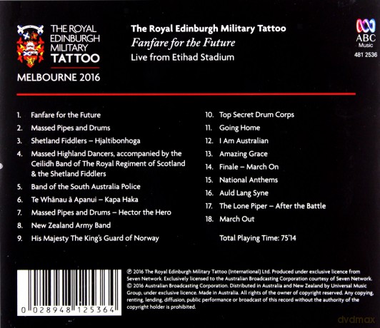 Royal Edinburgh Military Tatto Melbourne 2016 - Fanfare For The Future [CD]