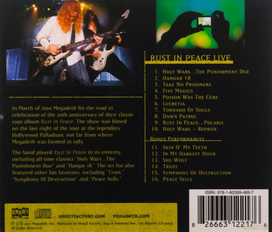 Megadeth: Rust in Peace Live [CD]