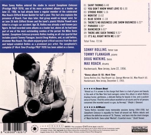 Sonny Rollins: Saxophone Colossus [CD]