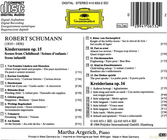 Martha Argerich: Schumann: Kinderszenen [CD]