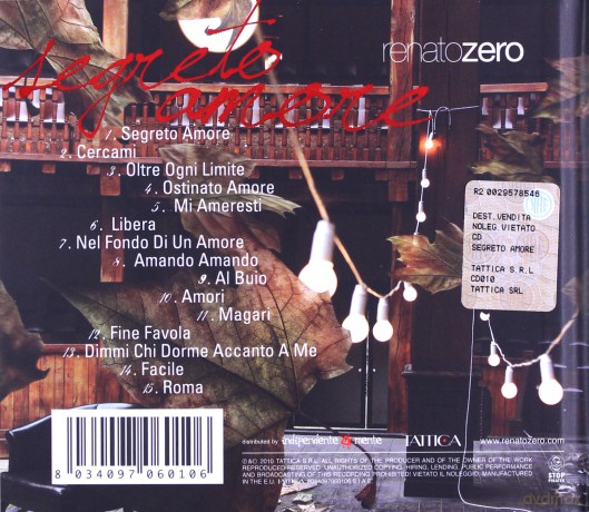Renato Zero: Segreto Amore [CD]