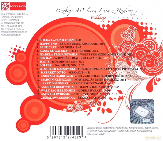 Lato z Radiem: Przeboje 40-lecia Lata z Radiem - Wakacje vol. 3 [CD]