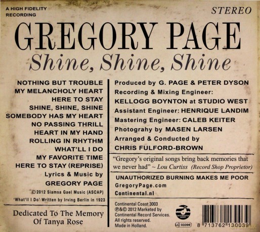 Gregory Page: Shine, Shine, Shine [CD]