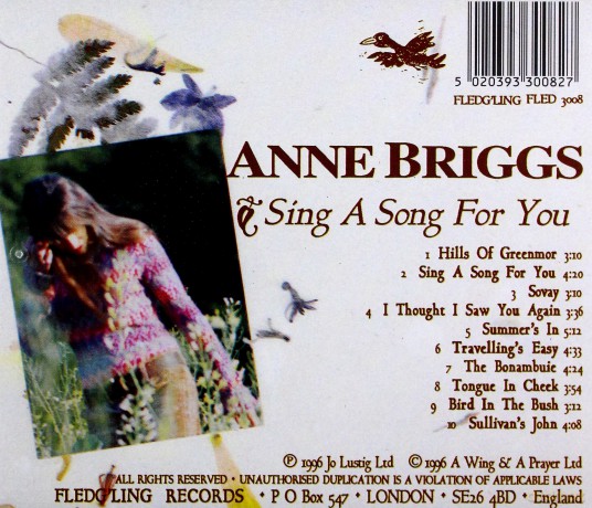 Anne Briggs: Sing A Song For You [CD]