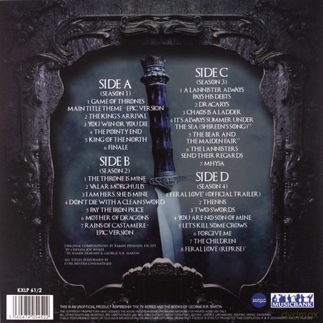 Game Of Thrones Music From The TV Series Volume 1 soundtrack (Gra o Tron) (Picture) (Ramin Djawadi) [2xWinyl]