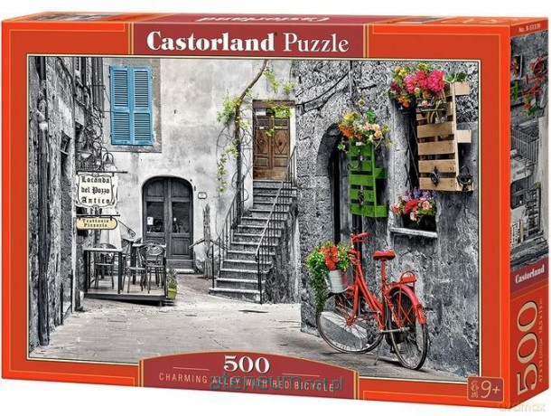 CASTORLAND 500 el. Uroczy zaułek z czerwonym rowerem [PUZZLE]