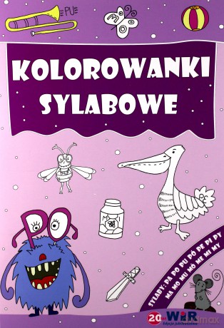 Kolorowanki sylabowe. Sylaby ze spółgłoskami P i M [KSIĄŻKA]