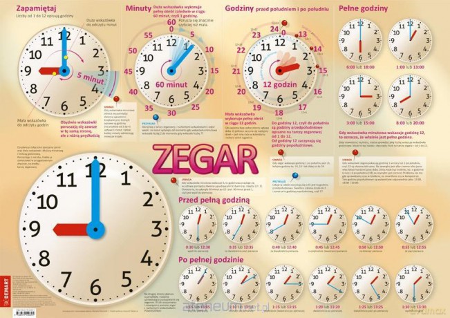 Plansza edukacyjna- Zegar + książeczka [KSIĄŻKA]