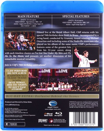 Cliff Richard: Bold As Brass. Live At The Royal Albert Hall [Blu-Ray]