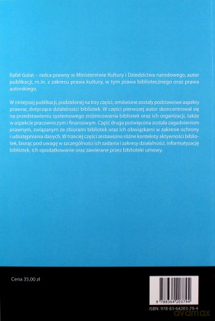 Aspekty prawne działalności bibliotek - Rafał Golat [KSIĄŻKA]