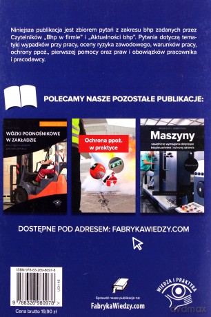 BHP w pytaniach i odpowiedziach [KSIĄŻKA]