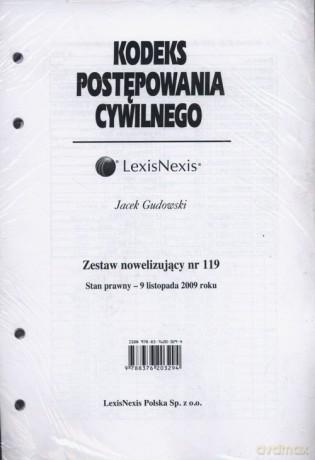 Kodeks Postępowania Cywilnego Zestaw nowelizujący nr 119 - Jacek Gudowski [KSIĄŻKA]