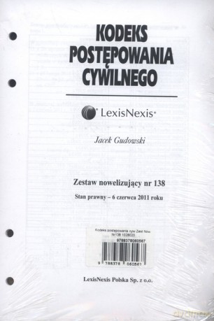 Kodeks postępowania cywilnego Zestaw nowelizujący nr 138 - Jacek Gudowski [KSIĄŻKA]