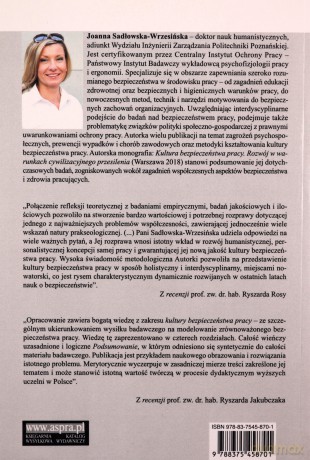 Kultura bezpieczeństwa pracy - Joanna Sadłowska-Wrzesińska [KSIĄŻKA]