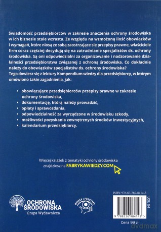 Ochrona środowiska w firmie Kompendium wiedzy dla przedsiębiorcy - Robert Barański, Iwona Czauderna [KSIĄŻKA]