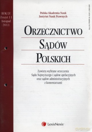 Orzecznictwo Sądów Polskich 11/2011 [KSIĄŻKA]