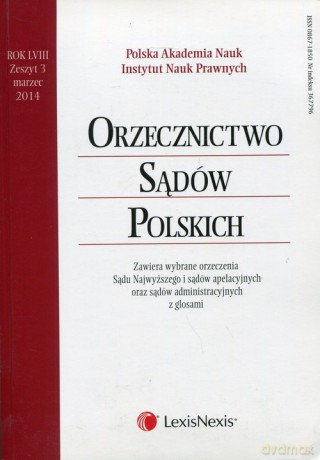 Orzecznictwo Sądów Polskich 3/2014 [KSIĄŻKA]