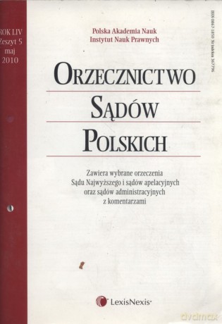 Orzecznictwo Sądów Polskich 5/2010 [KSIĄŻKA]