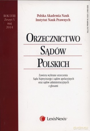 Orzecznictwo Sądów Polskich 5/2014 [KSIĄŻKA]
