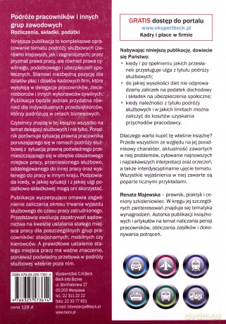 Podróże pracowników i innych grup zawodowych rozliczenia składki podatki - Renata Majewska [KSIĄŻKA]
