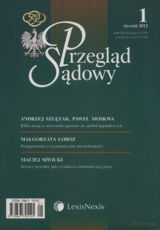 Przegląd Sądowy 1/2012 [KSIĄŻKA]