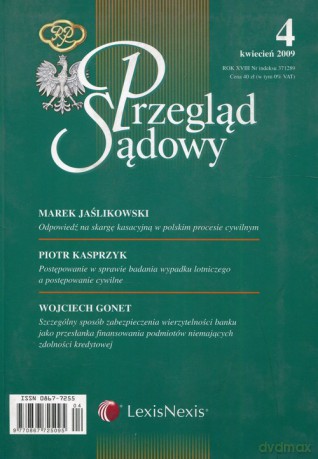 Przegląd Sądowy 4/2009 [KSIĄŻKA]