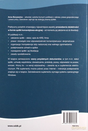 Spółka komandytowo-akcyjna w praktyce - Anna Borysewicz [KSIĄŻKA]