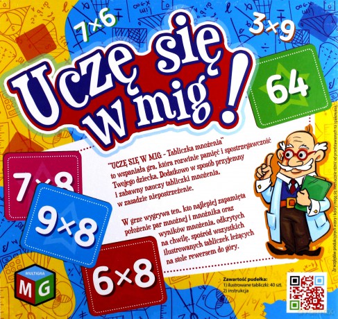 Tabliczka mnożenia Uczę się w mig [GRA PLANSZOWA]