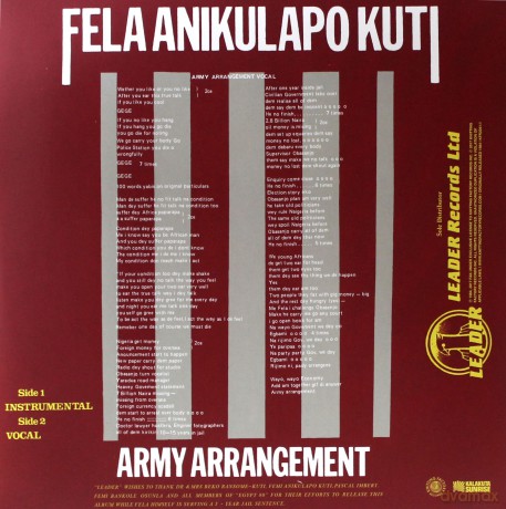 Fela Kuti: Army Arrangement [Winyl]