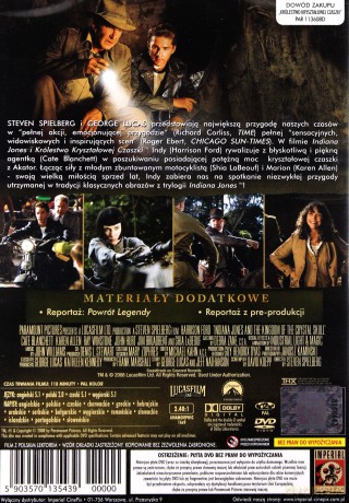 Indiana Jones i Królestwo Kryształowej Czaszki (polski lektor) [DVD]