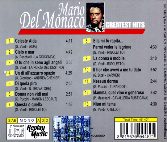 Mario Del Monaco: Greatehits [CD]