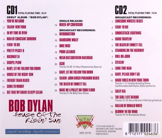 Bob Dylan: House Of The Risin Sun [2CD]