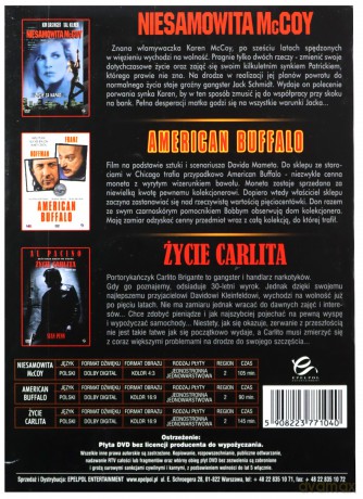 Gwiazdy Hollywood 1: American Buffalo / Niesamowita McCoy / Życie Carlita wydanie kolekcjonerskie [BOX] [3DVD]
