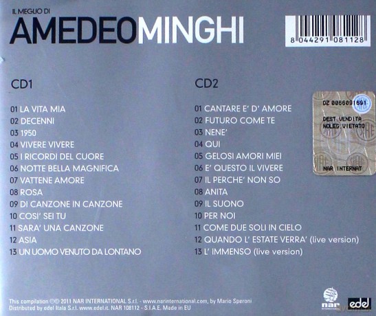 Amedeo Minghi: Il Meglio Di Amedeo Minghi [2CD]