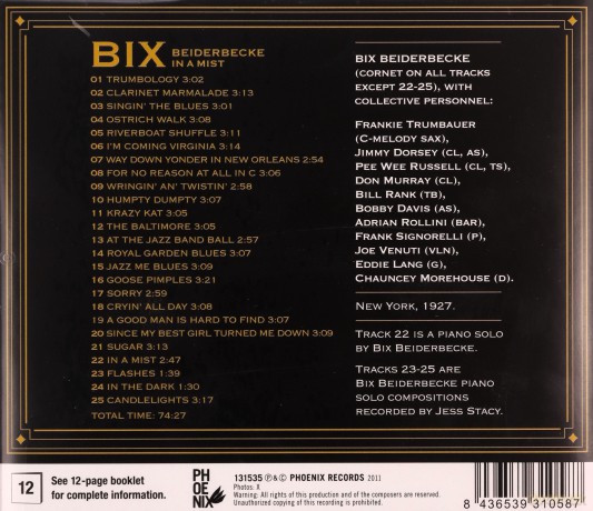 Bix Beiderbecke: In a Mist - His Best Works [CD]