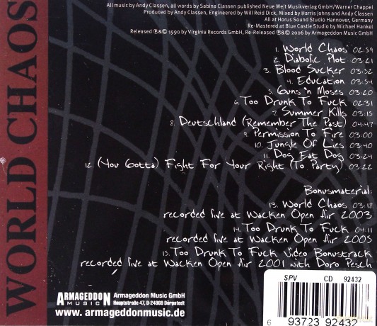 Holy Moses: World Chaos [CD]