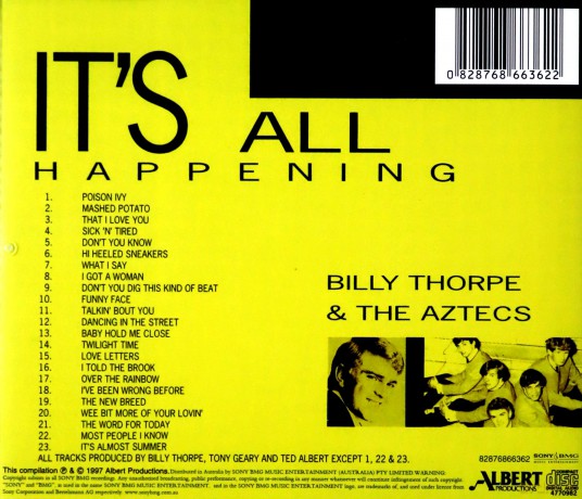 Billy Thorpe: It's All Happening-23 Original Hits [CD]