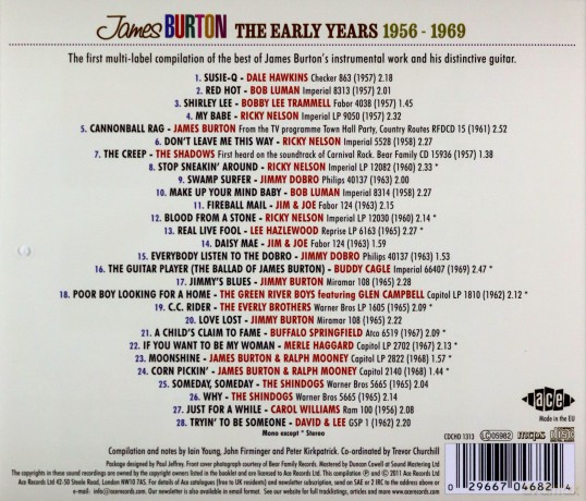 James Burton: The Early Years 1956-1969 [CD]