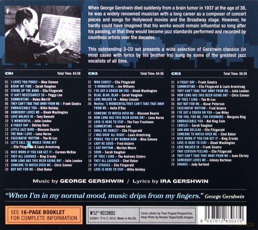 Jazz Vocalists Sing George Gershwin [3CD]