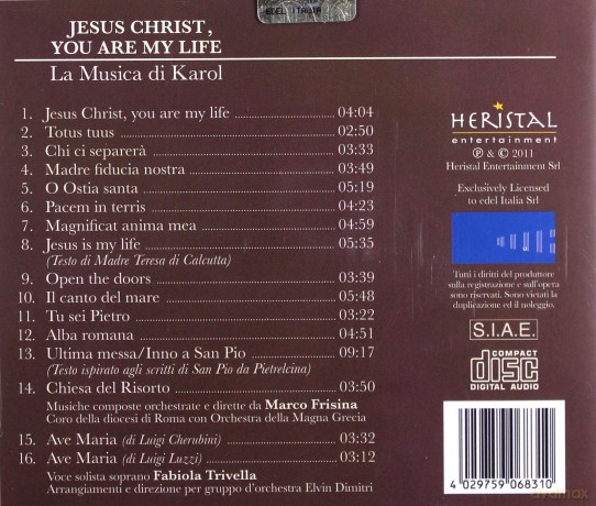 Marco Frisina: Jesus Christ You Are My Life [CD]