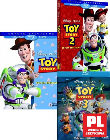 Toy Story Trylogia: Toy Story / Toy Story 2 / Toy Story 3 (Disney) Pakiet [3xBlu-Ray]+[2DVD]