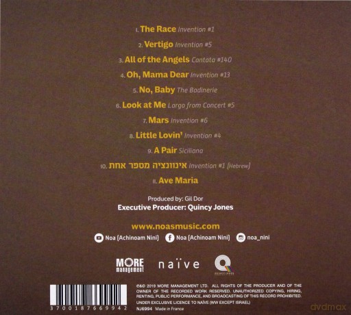 Noa: Letters To Bach [CD]