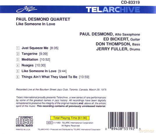 Paul Desmond: Like Someone in Love [CD]