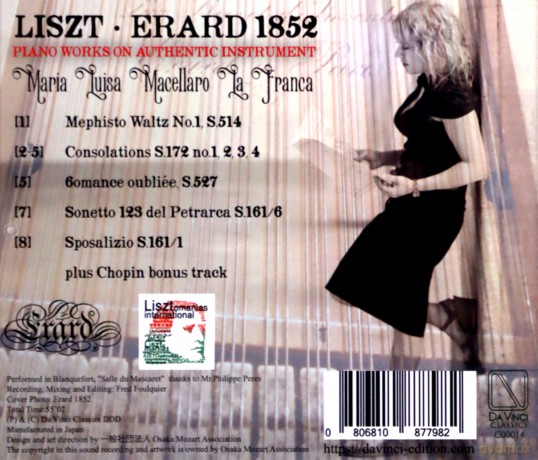 Franz Liszt: Liszt - Erard 1852: Piano Works On Authe [CD]