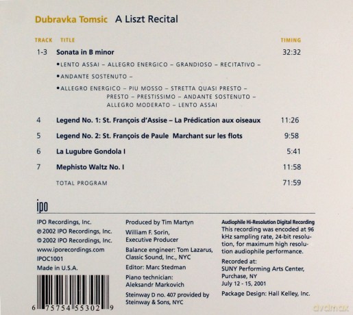 Liszt: Liszt Recital [CD]