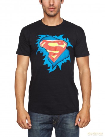 Superman: Torn Logo, Black (S) [T-SHIRT]