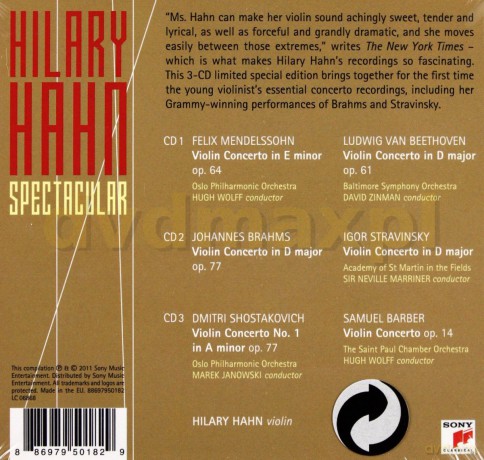 Hilary Hahn: Hilary Hahn - Spectacular [3CD]